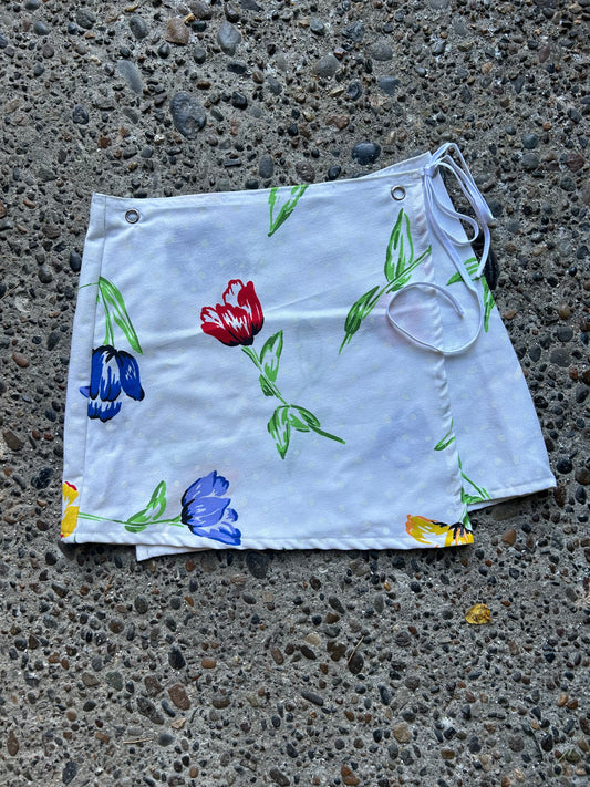 Mini Wrap Skirt: Tulip Tablecloth